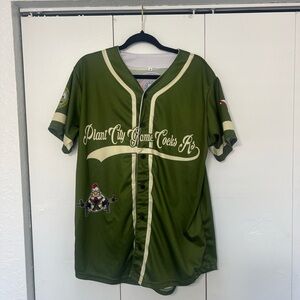 Green Baseball Jersey with Embroidered Logo